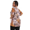 Blusa Decote "V" manga 3/4 BIXUGRILLO estampada Tigre