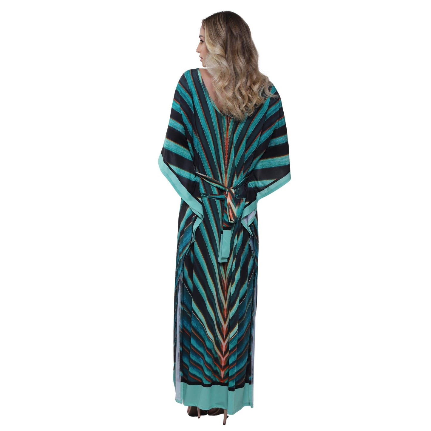 KAFTAN VESTIDO longo  BIXUGRILLO  estampada Folha de Coqueiro