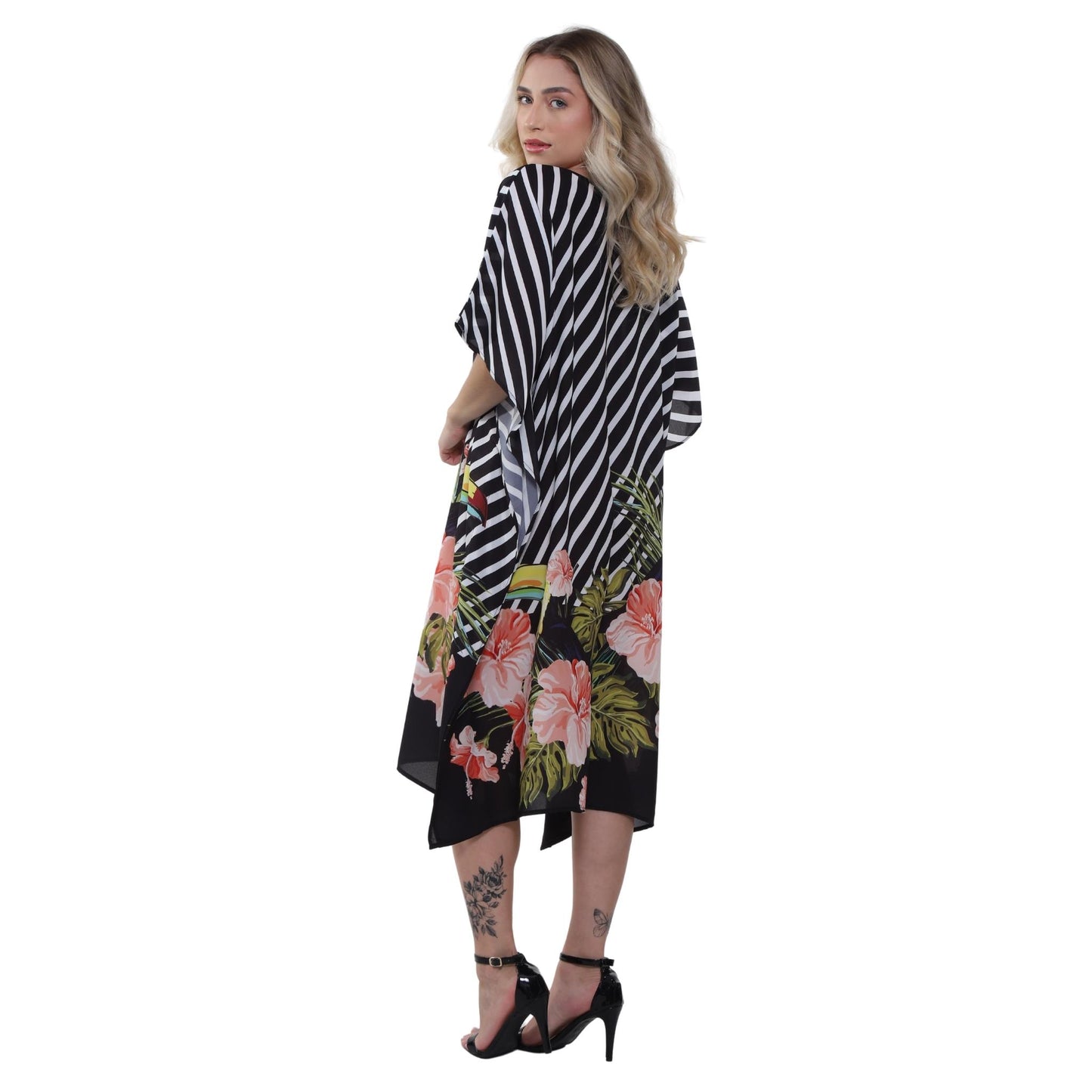 KAFTAN VESTIDO curto BIXUGRILLO estampa Tucano