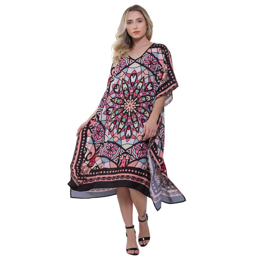 KAFTAN VESTIDO curto BIXUGRILLO estampa Mosaico