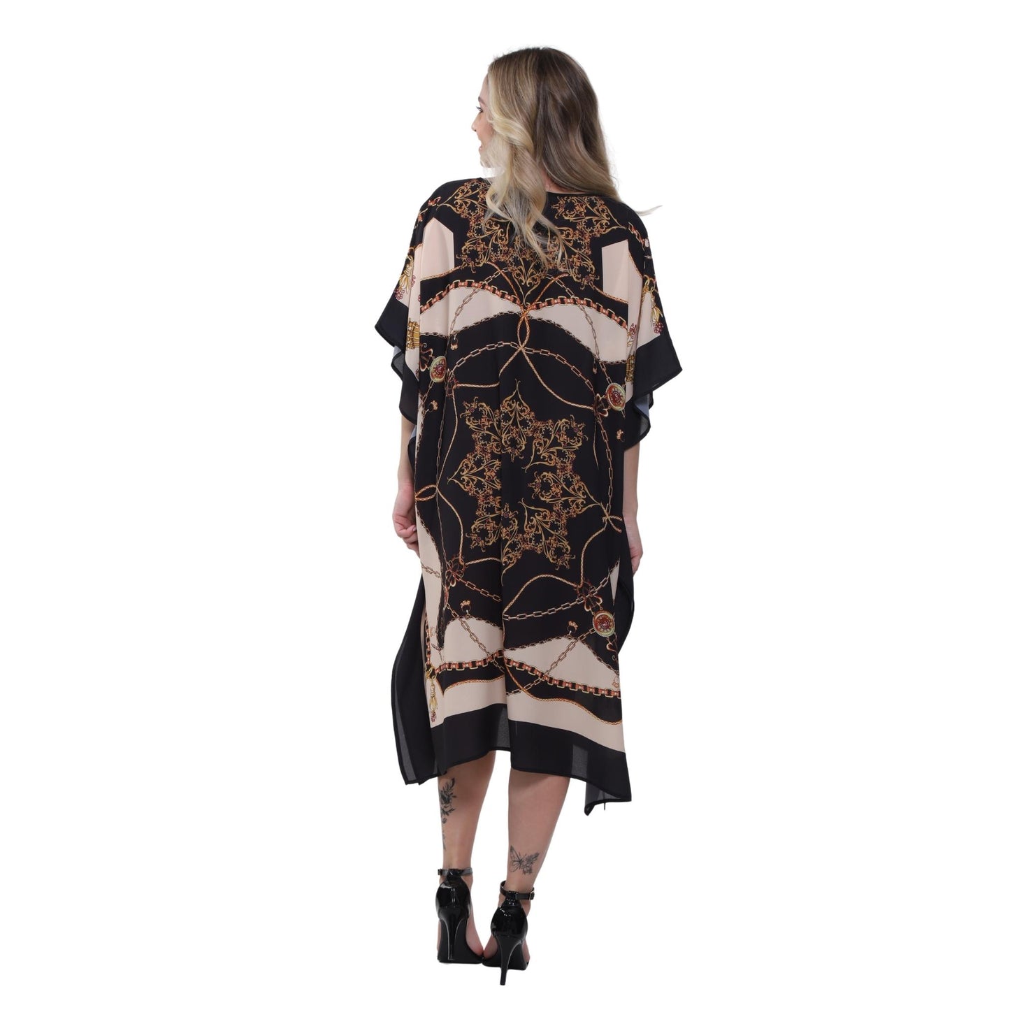 KAFTAN VESTIDO curto Bixugrillo estampa Lenço
