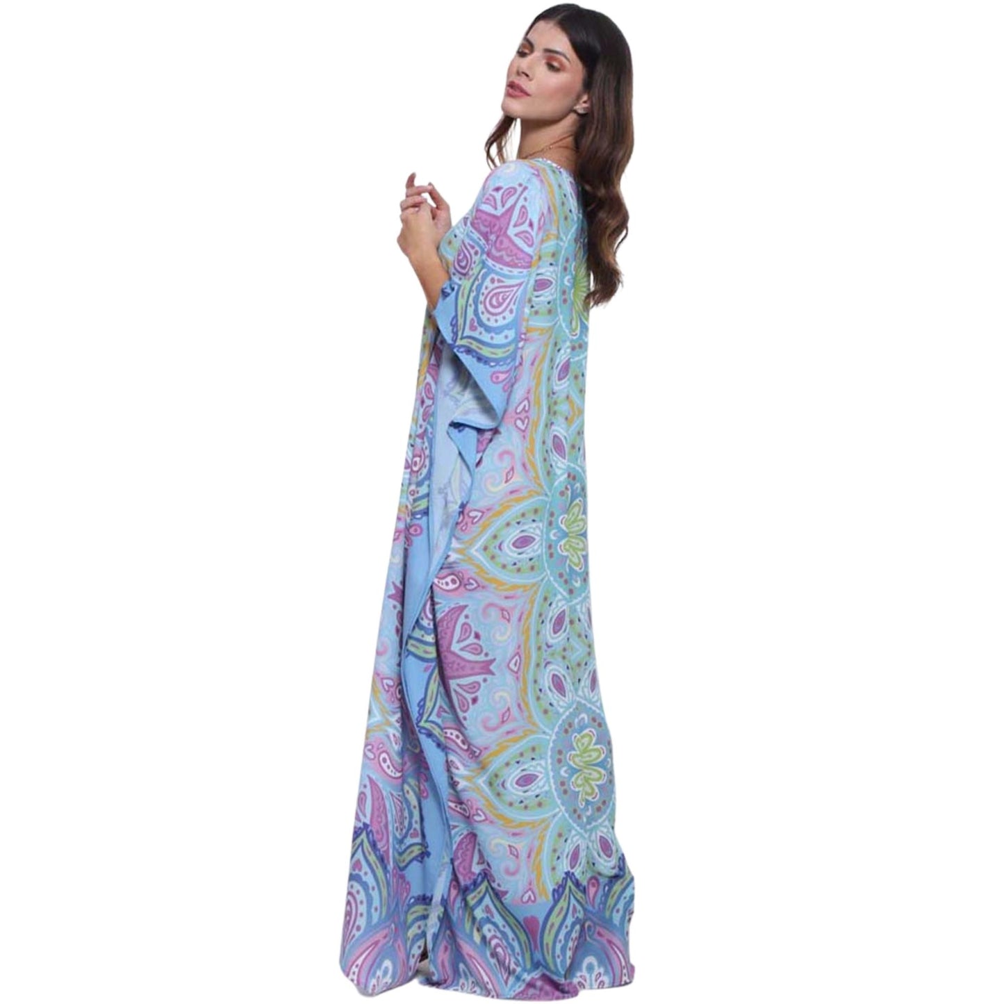 KAFTAN VESTIDO Longo BIXUGRILLO estampada Triade Marroquina