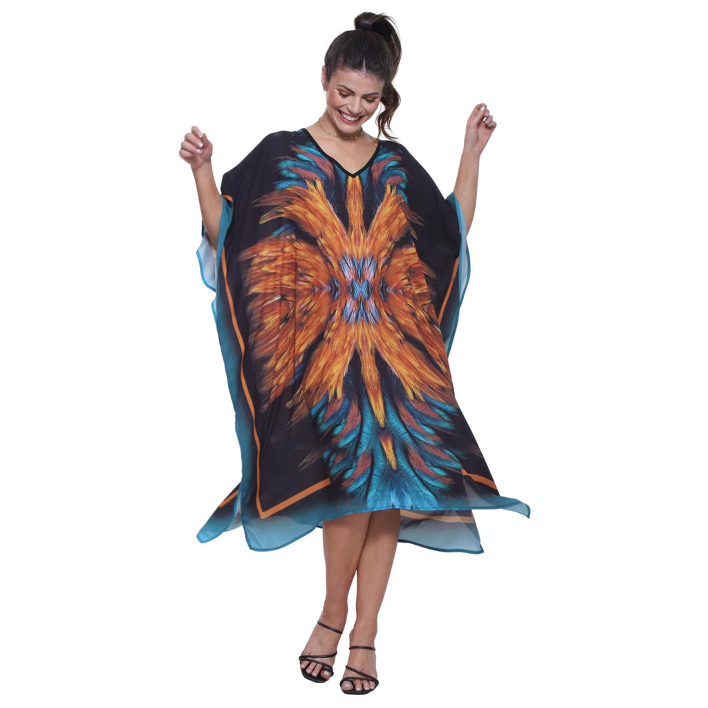 Kaftan VESTIDO curta Bixugrillo estampa Cocar