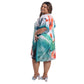 KAFTAN VESTIDO curta BIXUGRILLO estampada Aquarela floral