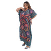 Kaftan Vestido Longo BIXUGRILLO estampada Arabescos floral