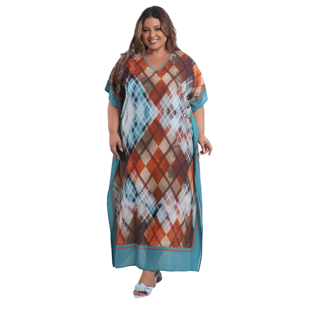 Kaftan Vestido Longo BIXUGRILLO estampada Losangos