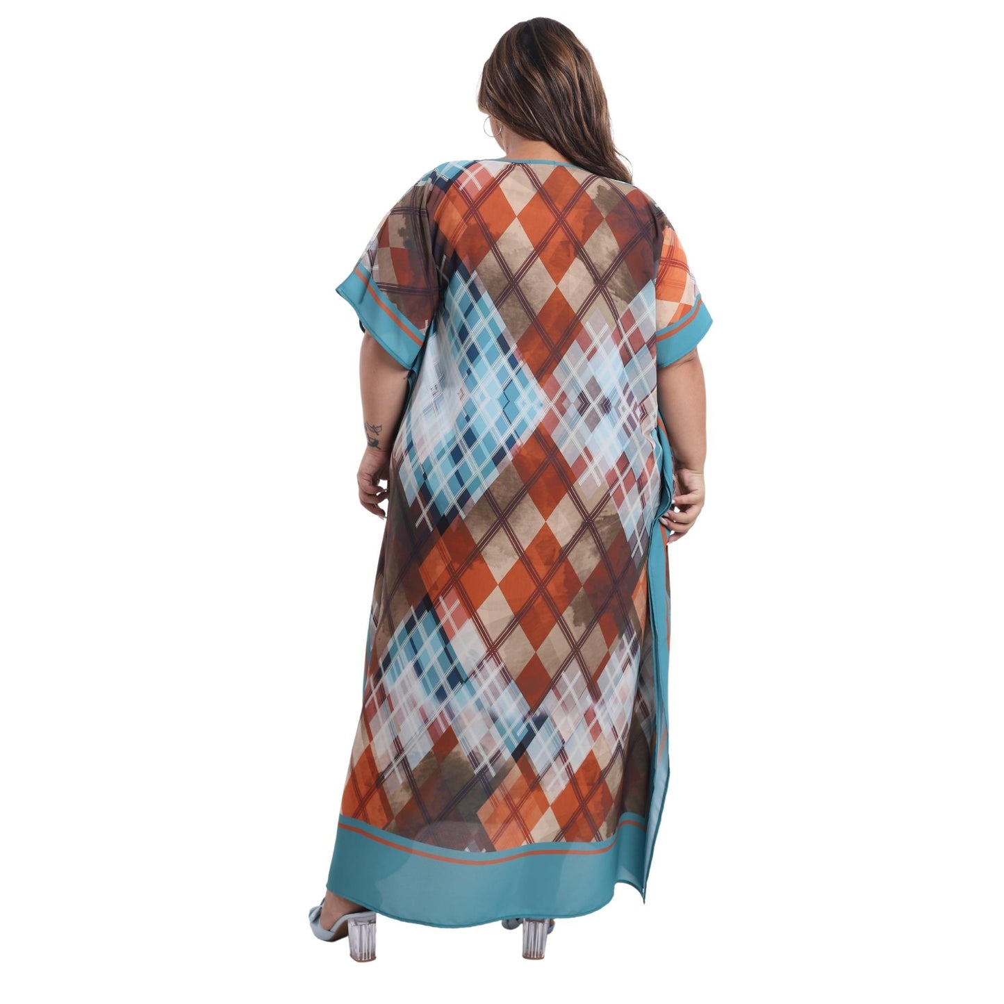 Kaftan Vestido Longo BIXUGRILLO estampada Losangos