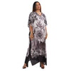 Kaftan Vestido Longo BIXUGRILLO estampada Barrado Floral PB