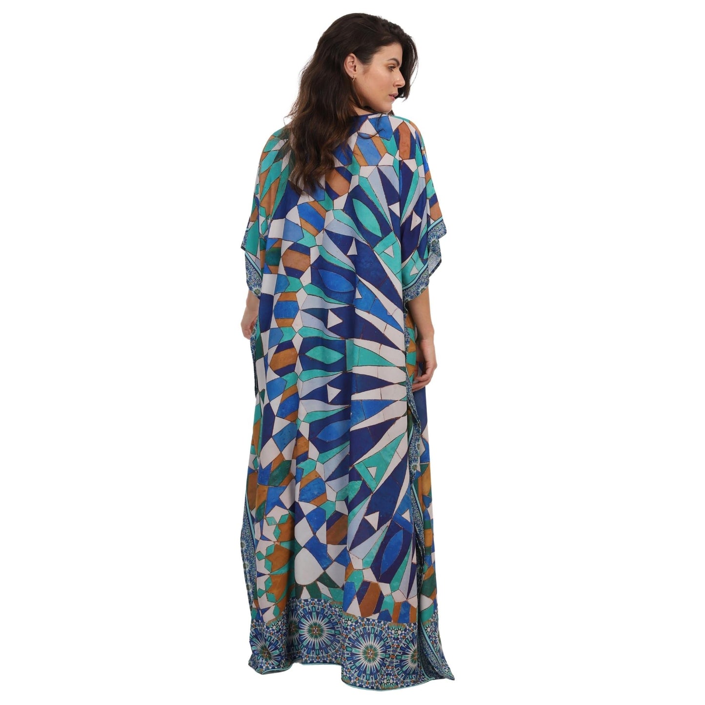 Kaftan Vestido Longo BIXUGRILLO estampada Marroquina