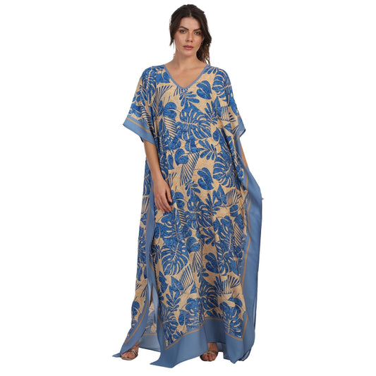 Kaftan Vestido Longo BIXUGRILLO estampada Natural
