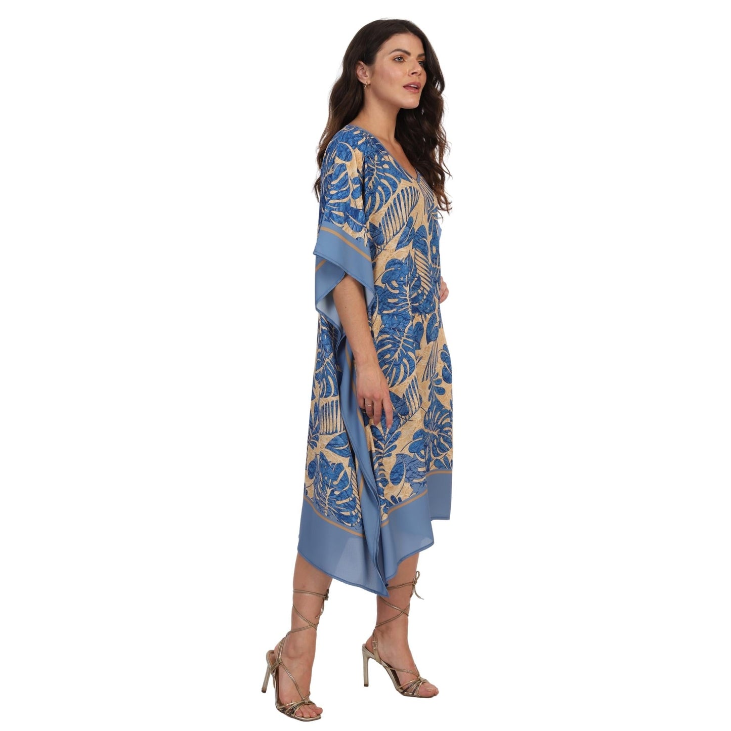 KAFTAN VESTIDO curta BIXUGRILLO estampada Natural