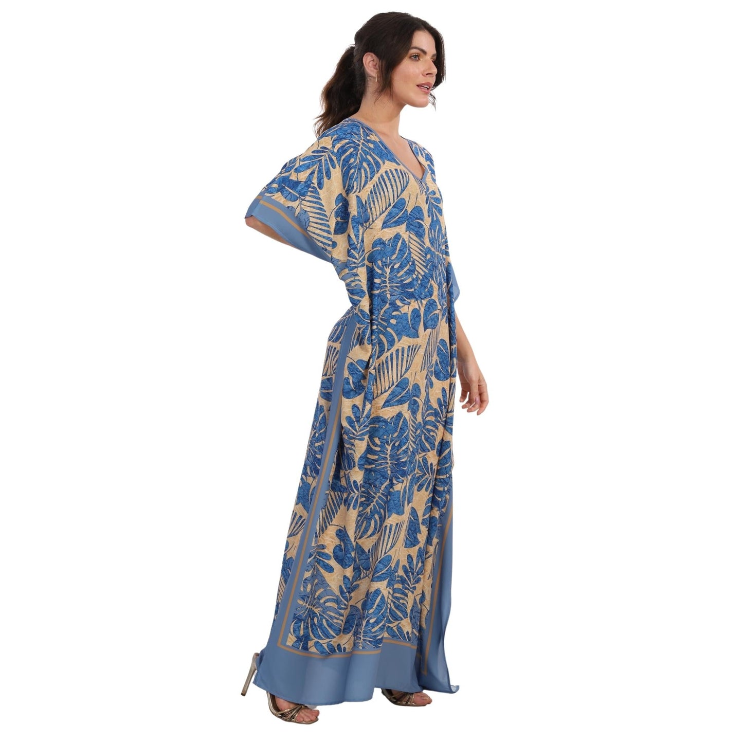 Kaftan Vestido Longo BIXUGRILLO estampada Natural