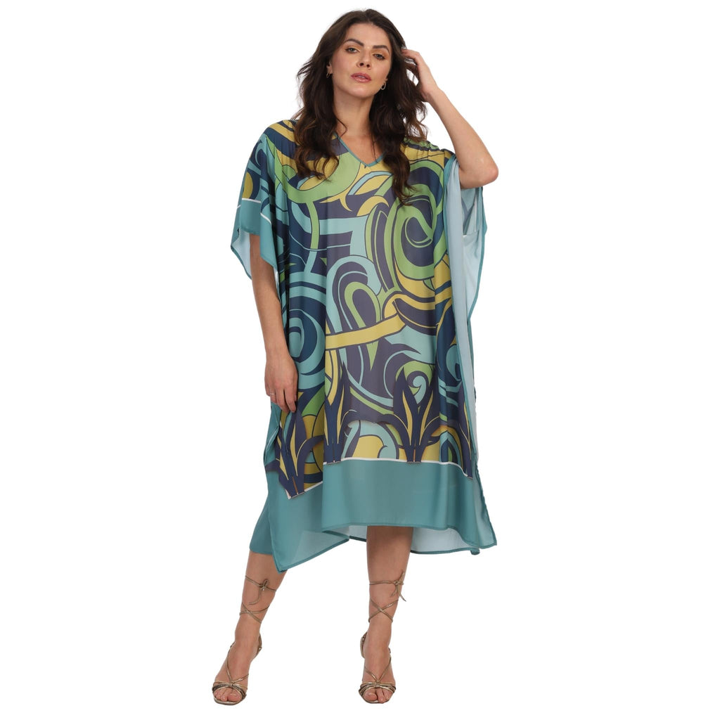 KAFTAN VESTIDO curta BIXUGRILLO estampada Psicodélico