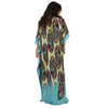 Kaftan Vestido Longo BIXUGRILLO estampada Penas Hippie