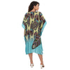 KAFTAN VESTIDO curta BIXUGRILLO estampada Penas Hippie