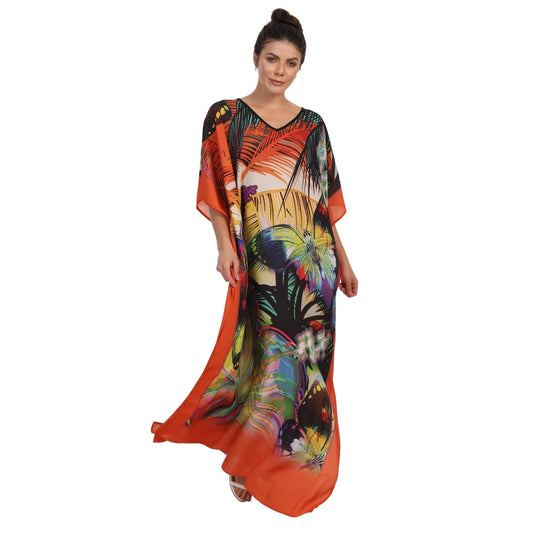 Kaftan Vestido Longo BIXUGRILLO estampada Butterfly