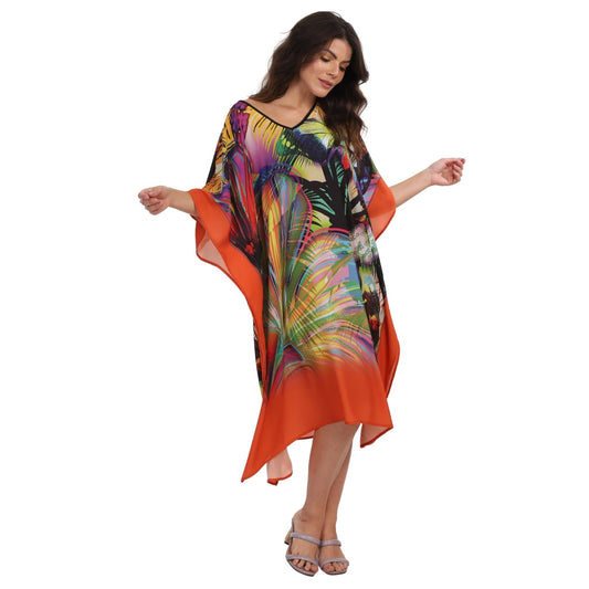 KAFTAN VESTIDO curta BIXUGRILLO estampada Butterfly