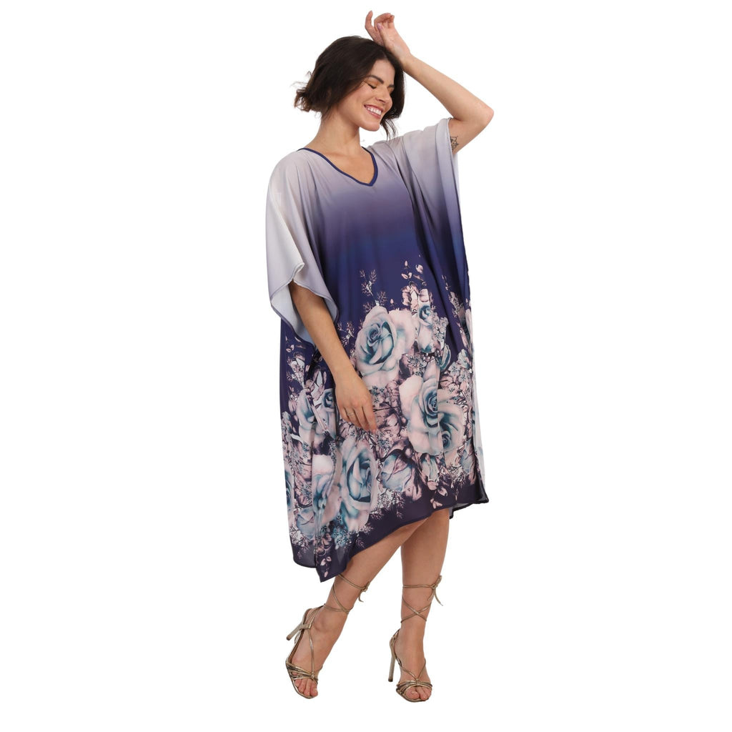KAFTAN VESTIDO curta BIXUGRILLO estampada Barrado Floral AZ