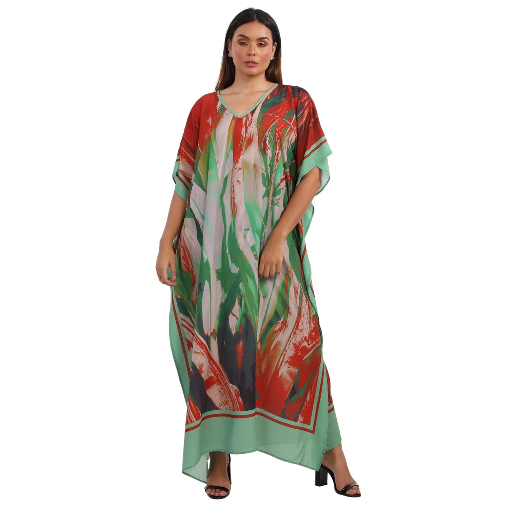 Kaftan Vestido Longo BIXUGRILLO estampada Cana