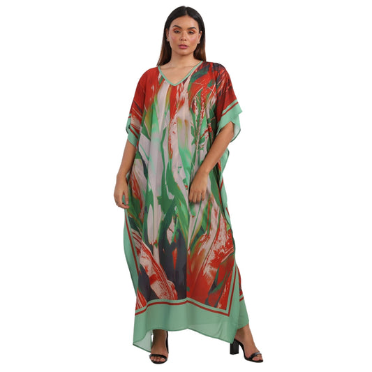 Kaftan Vestido Longo BIXUGRILLO estampada Cana