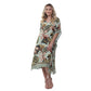 KAFTAN VESTIDO curto Bixugrillo estampa Hibisco Verde