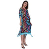 KAFTAN VESTIDO curta BIXUGRILLO estampada Onda multicolor