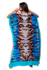 Kaftan vestido Longo Bixugrillo estampado Tigre azul
