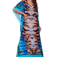 Kaftan vestido Longo Bixugrillo estampado Tigre azul