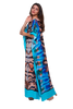 Kaftan vestido Longo Bixugrillo estampado Tigre azul