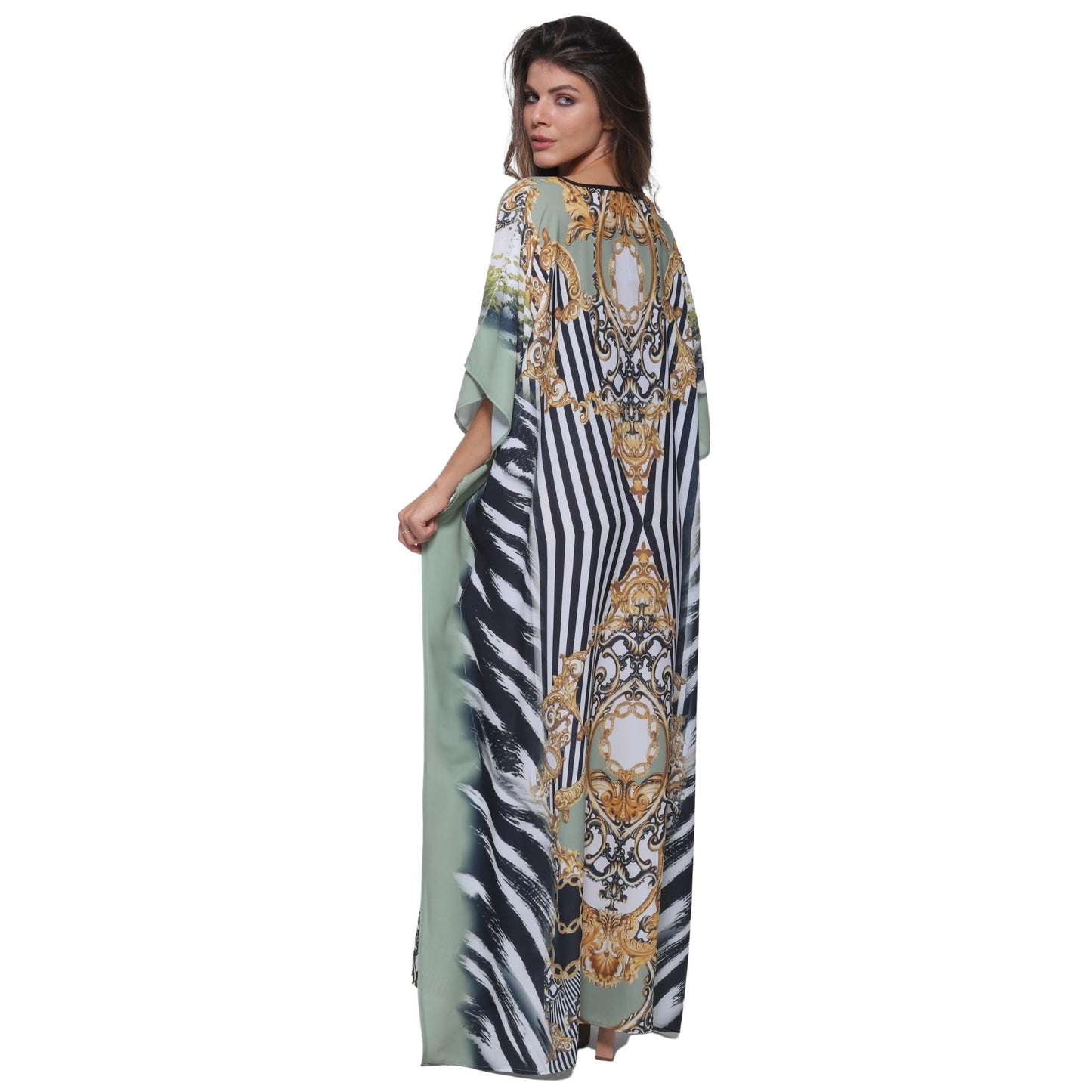 KAFTAN VESTIDO longa BIXUGRILLO estampada  Catedral