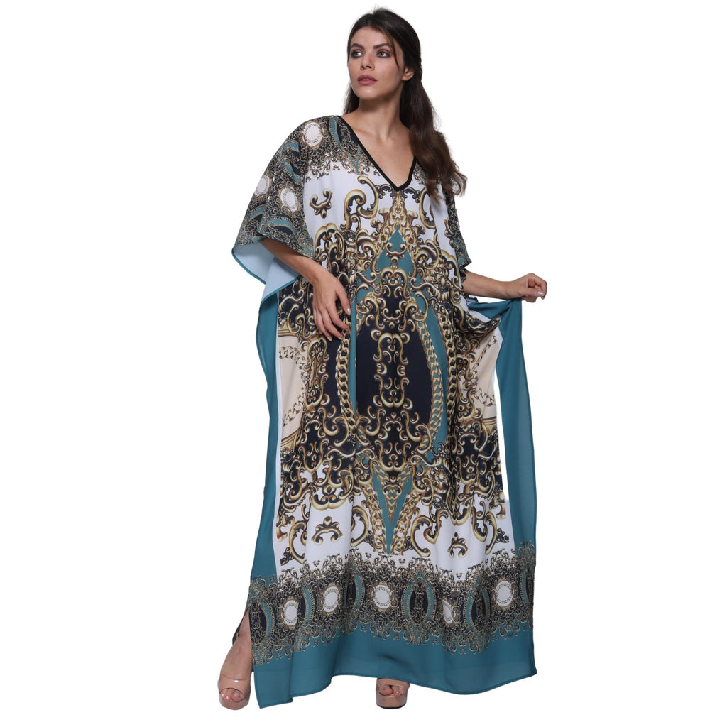 Kaftan vestido Longo Bixugrillo estampado Realeza