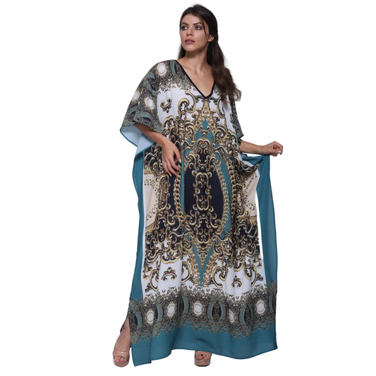 Kaftan vestido Longo Bixugrillo estampado Realeza