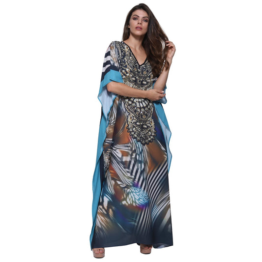 KAFTAN VESTIDO longo BIXUGRILLO estampada Infinito