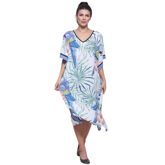 KAFTAN VESTIDO curta BIXUGRILLO estampada Arara Anis