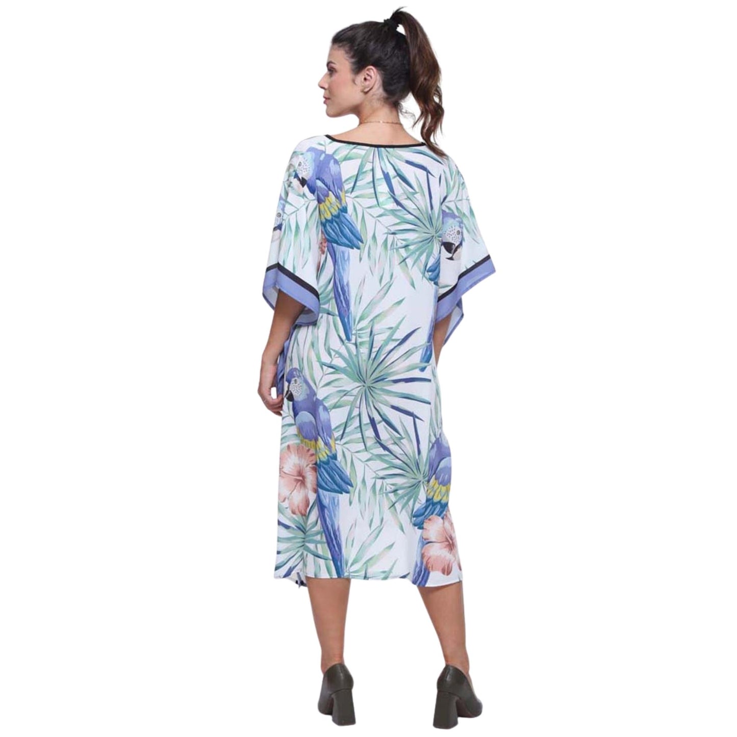 KAFTAN VESTIDO curta BIXUGRILLO estampada Arara Anis