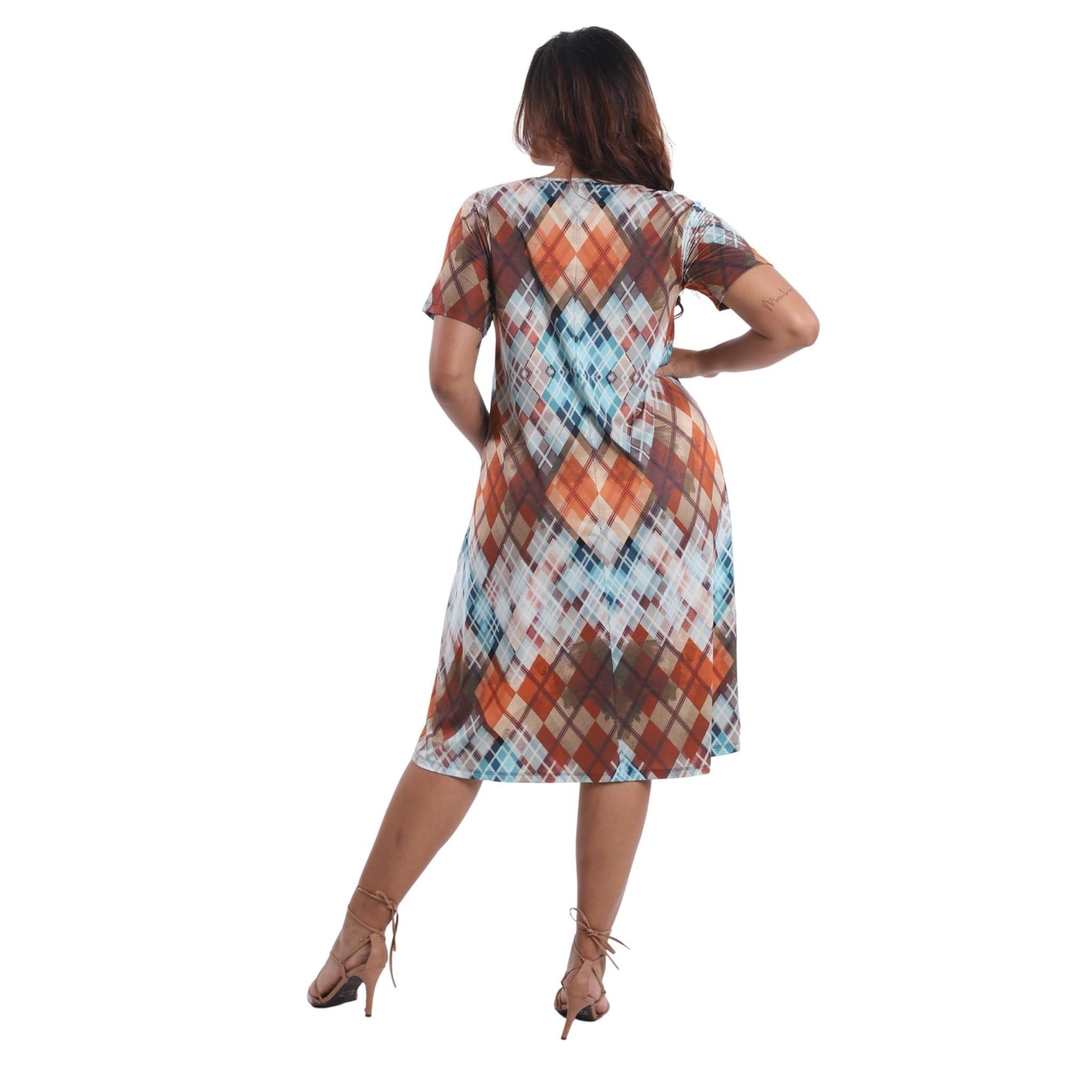 Vestido linha A BIXUGRILLO estampado Losangos