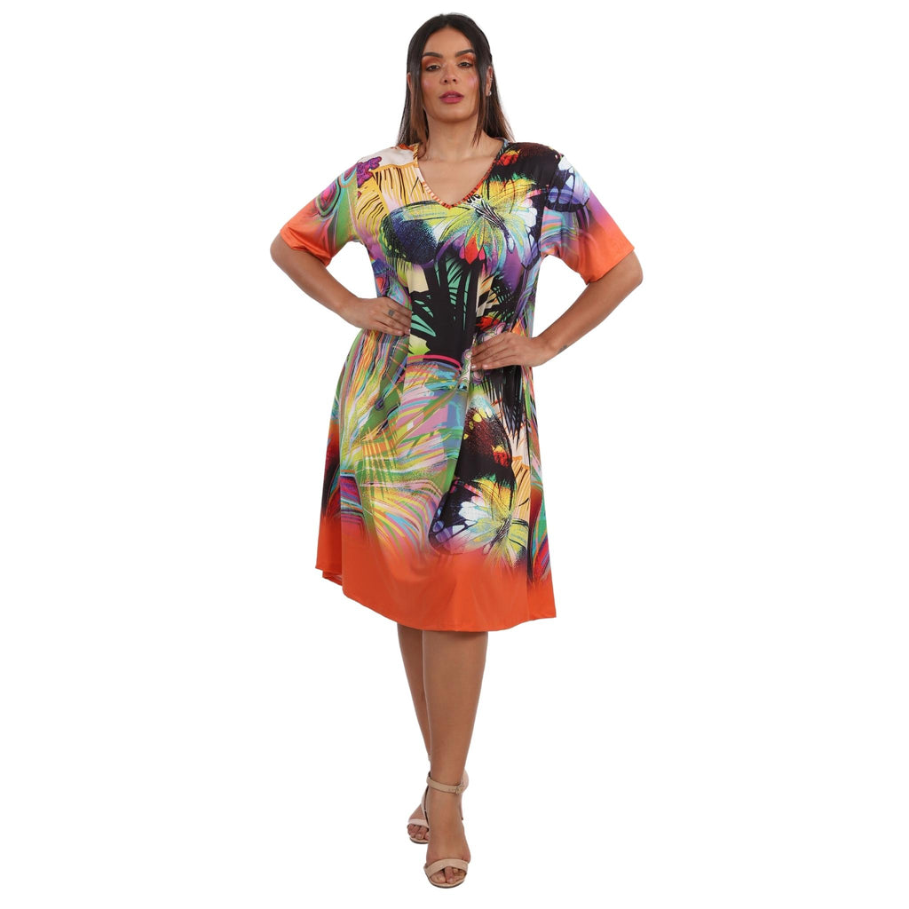 Vestido linha A BIXUGRILLO estampado Butterfly