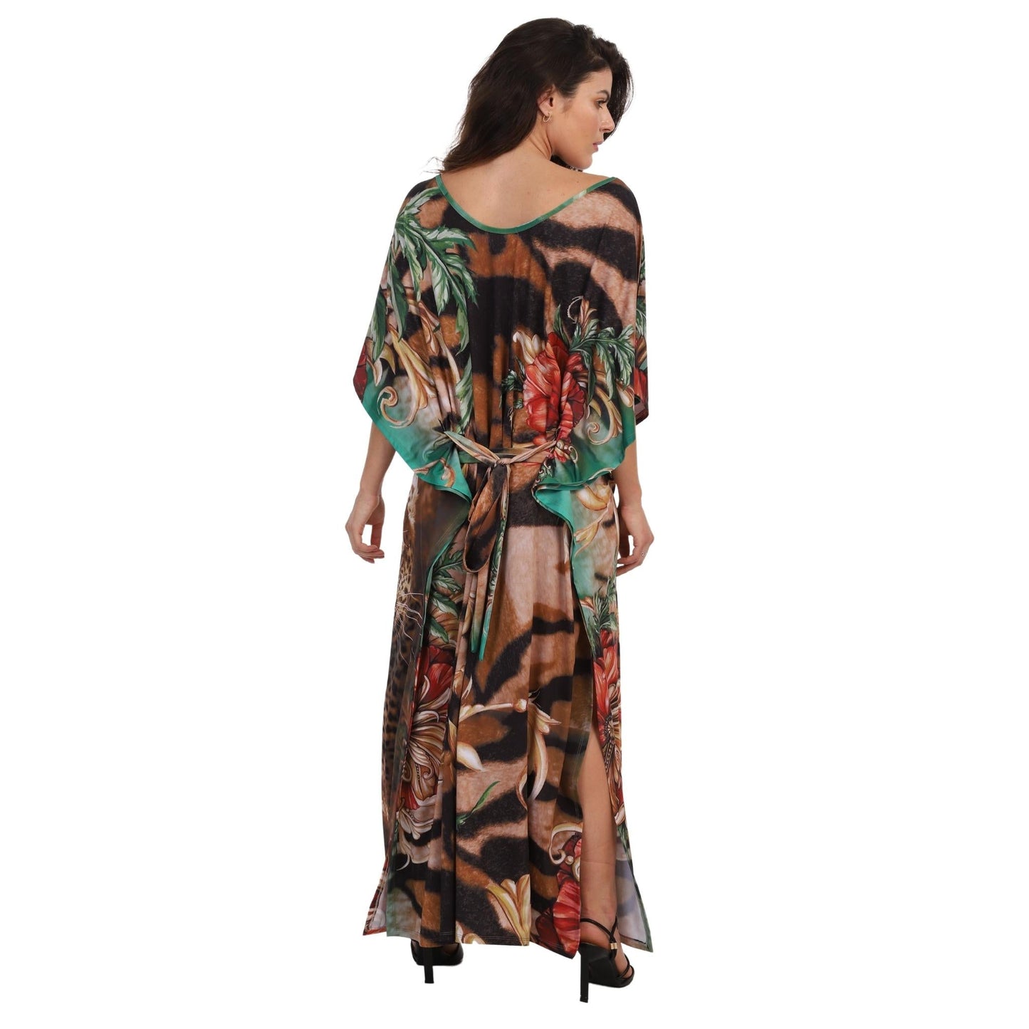 KAFTAN VESTIDO longo malha BIXUGRILLO estampa Selva