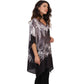 Blusa Kaftan BIXUGRILLO estampada Barrado Floral PB