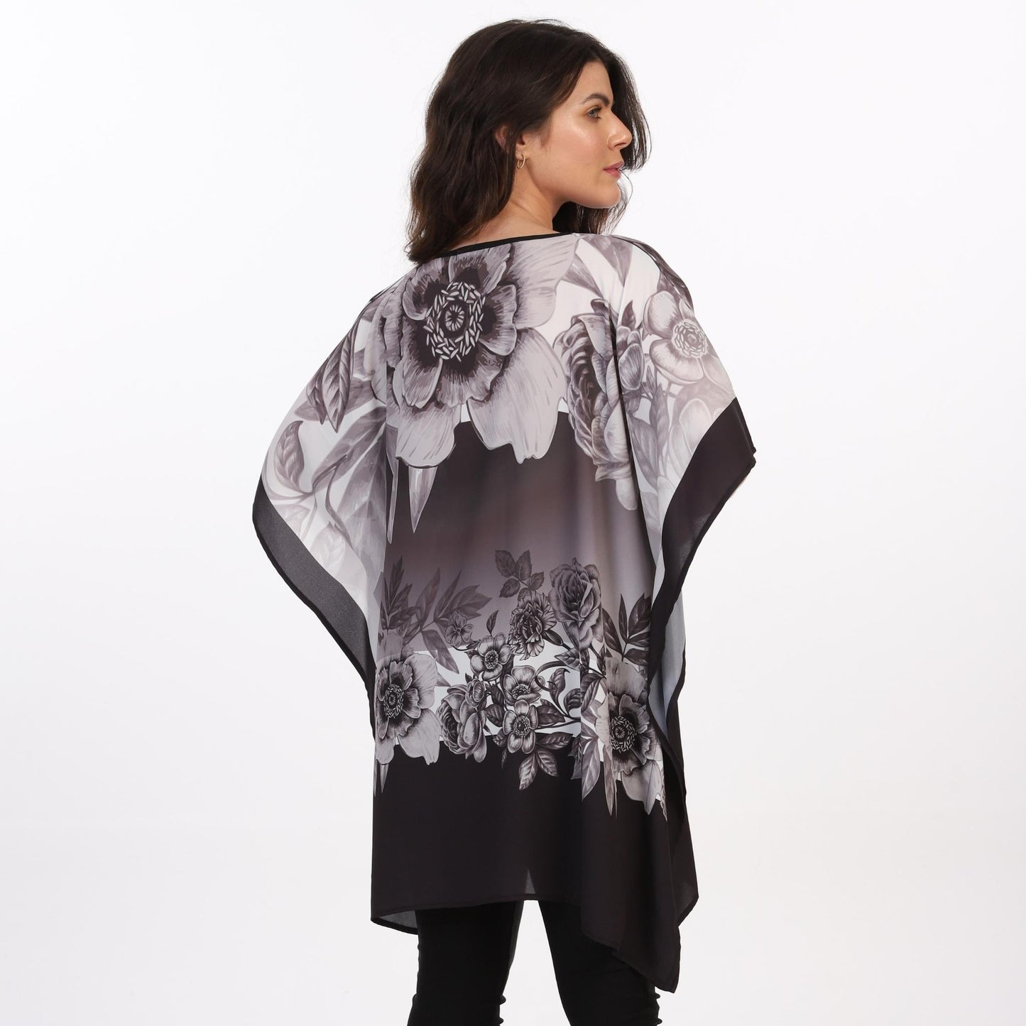 Blusa Kaftan BIXUGRILLO estampada Barrado Floral PB