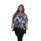 Blusa Kaftan BIXUGRILLO estampada Xadrez verde