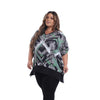 Blusa Kaftan BIXUGRILLO estampada Xadrez verde