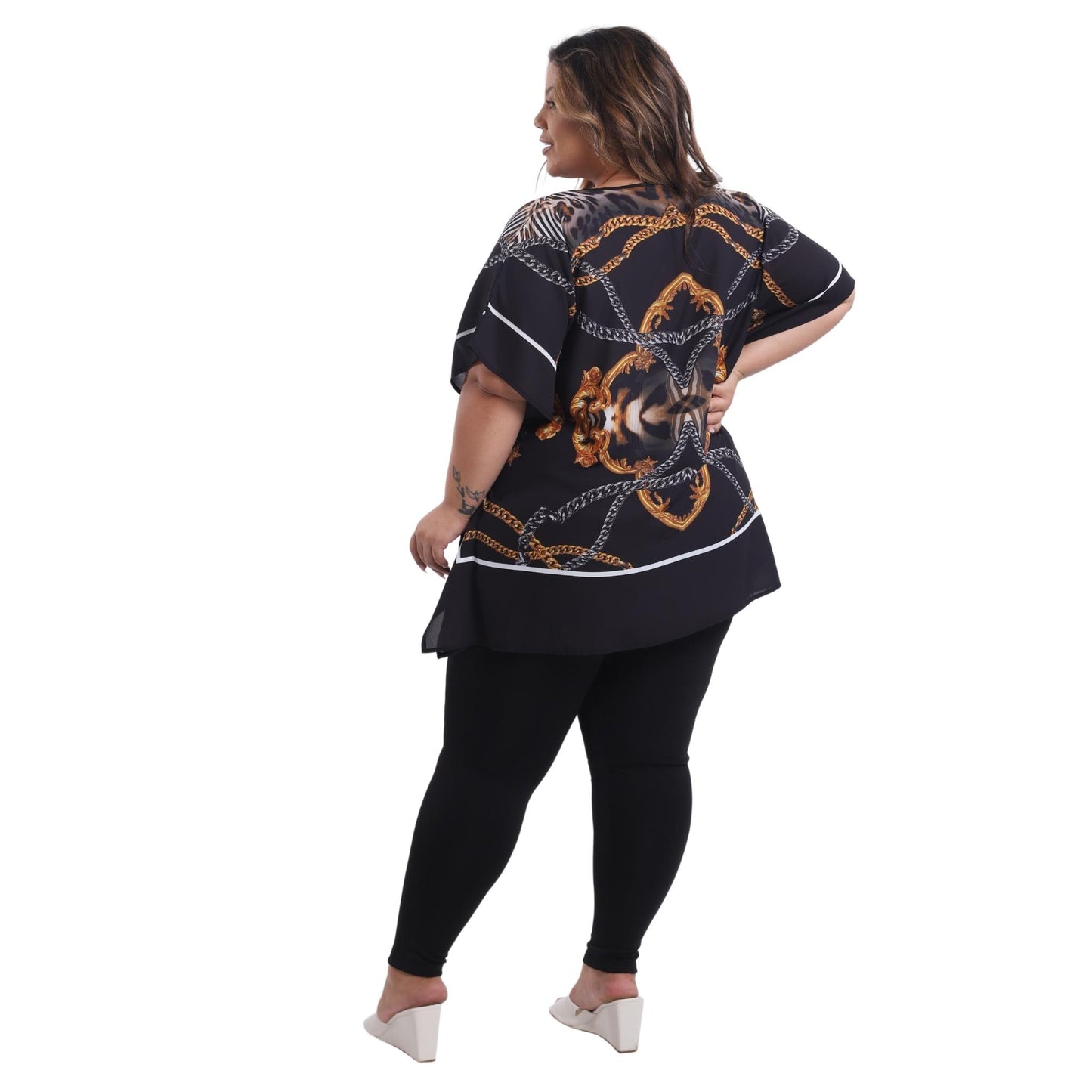 Blusa Kaftan BIXUGRILLO estampada correntes