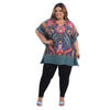 Blusa Kaftan BIXUGRILLO estampada  Arabescos Floral