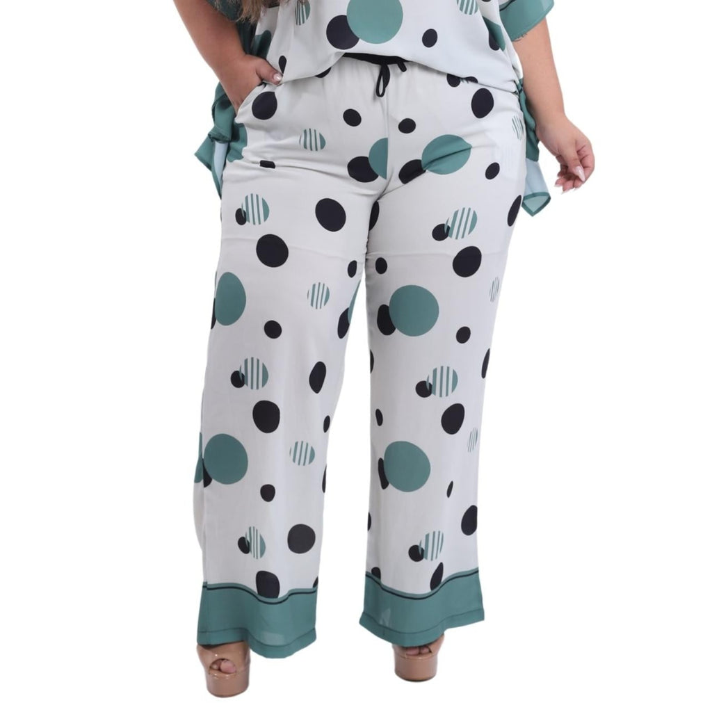 CALÇA PANTALONA BIXUGRILLO ESTAMPADA POÁ VERDE