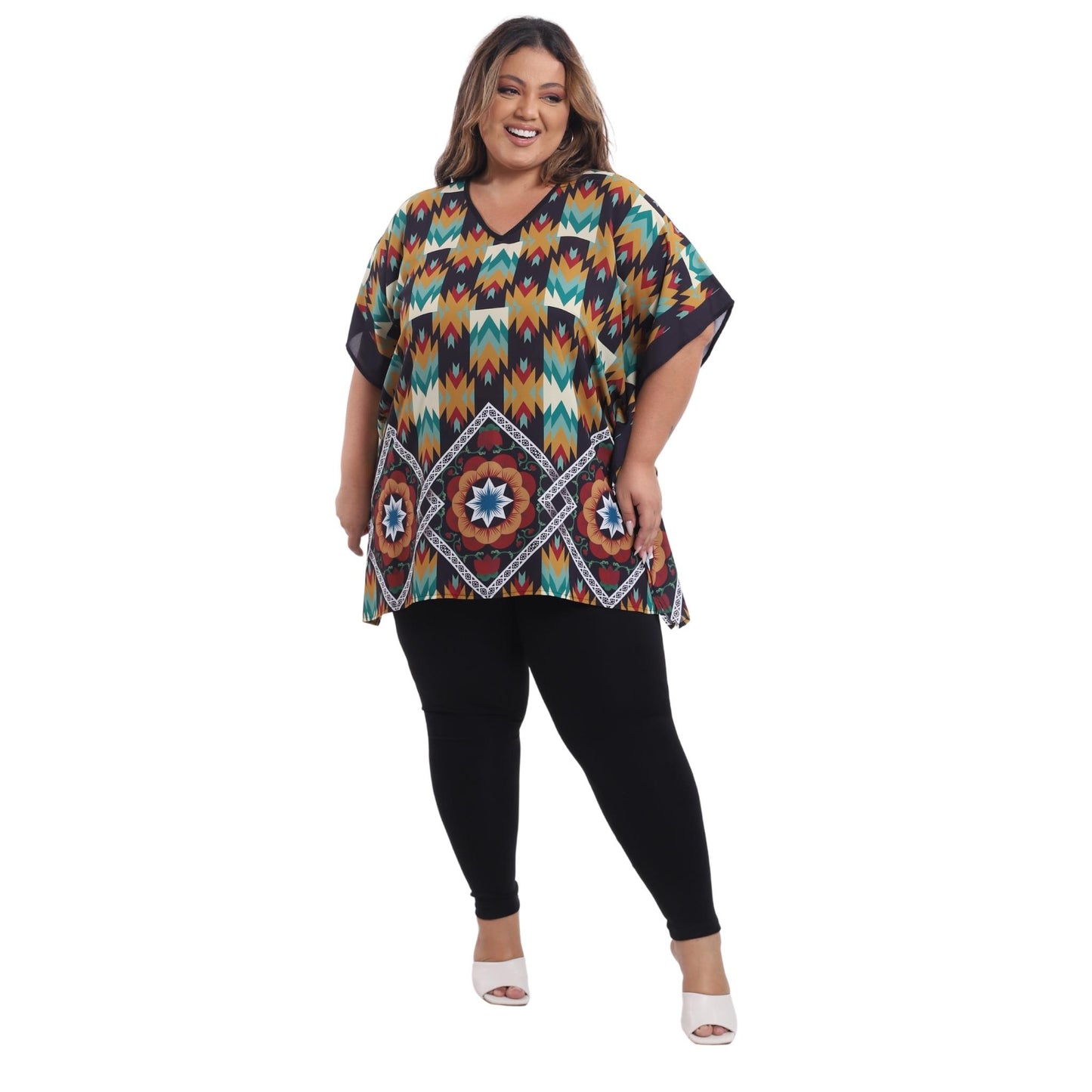 Blusa Kaftan BIXUGRILLO estampada Volpi