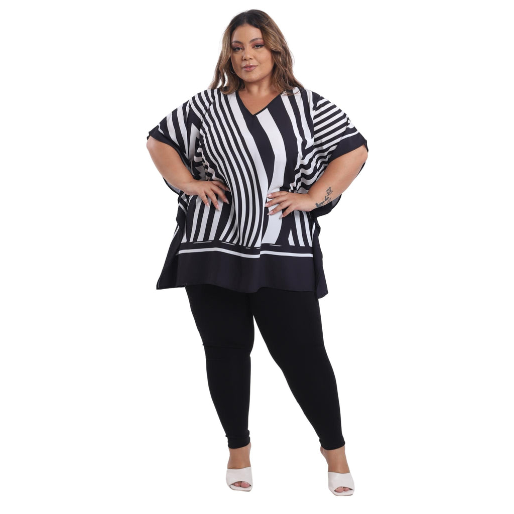 Blusa Kaftan BIXUGRILLO estampada Ondas óticas