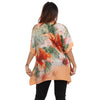 Blusa Kaftan BIXUGRILLO estampada Hibisco Orange