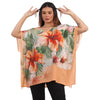 Blusa Kaftan BIXUGRILLO estampada Hibisco Orange