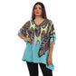 Blusa Kaftan BIXUGRILLO estampada Penas Hippie